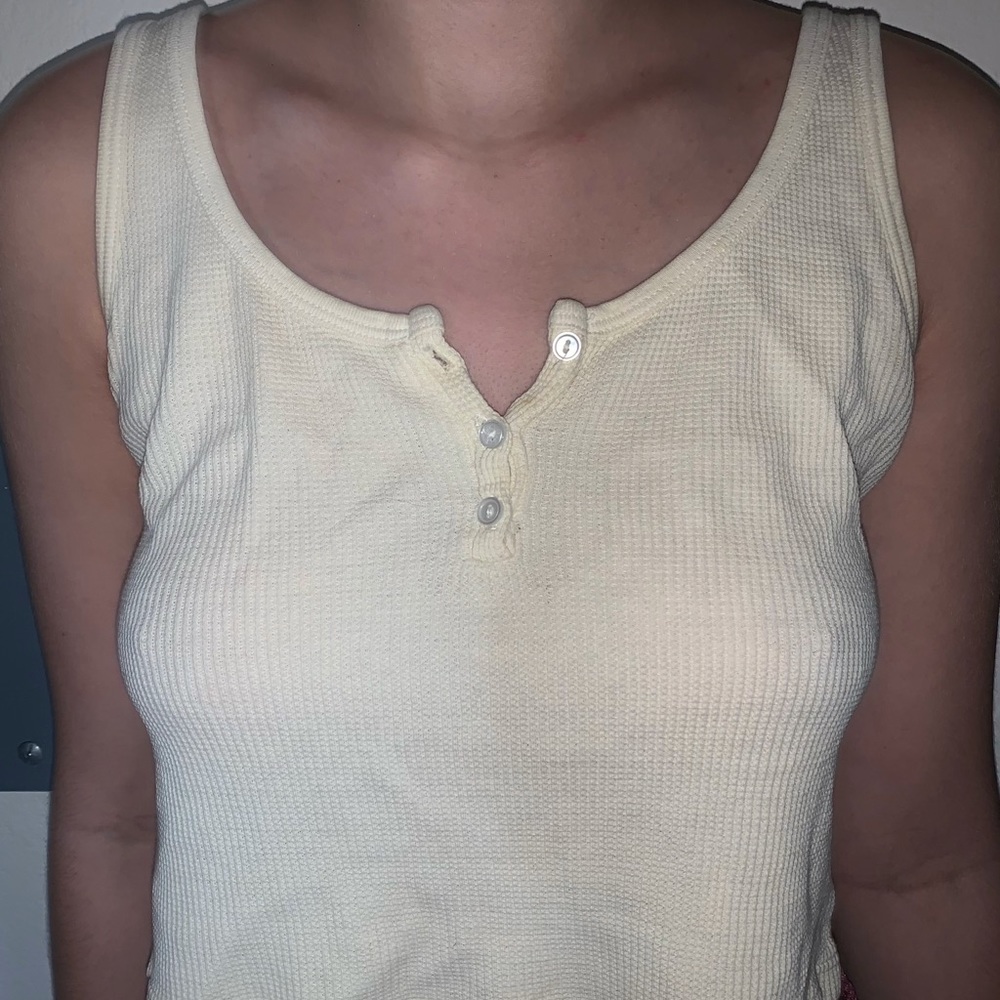 Yellow brandy Melville waffle tank